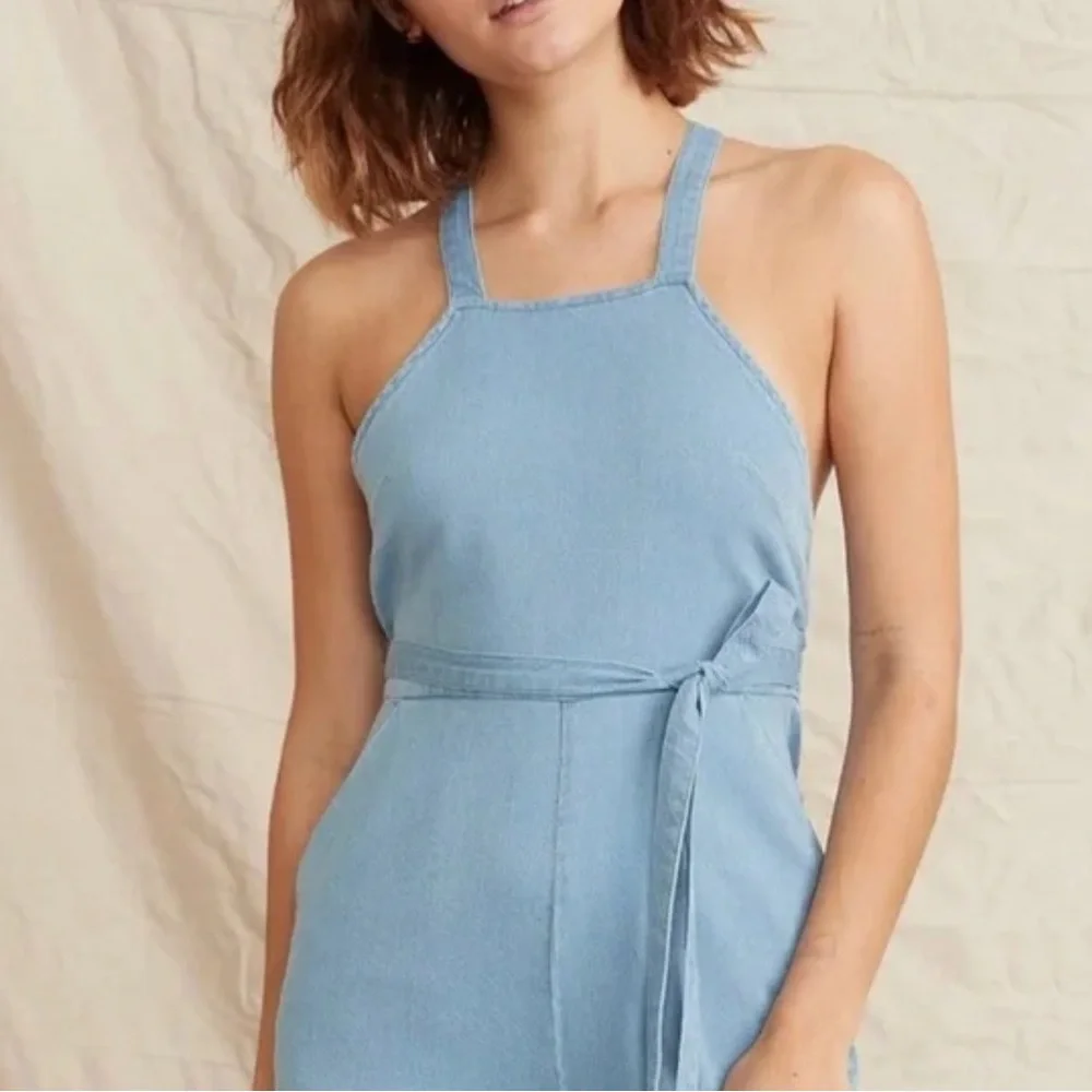 NWT MARINE LAYER Wide Leg Cropped Jumpsuit Size 10 - Picture 3 of 15